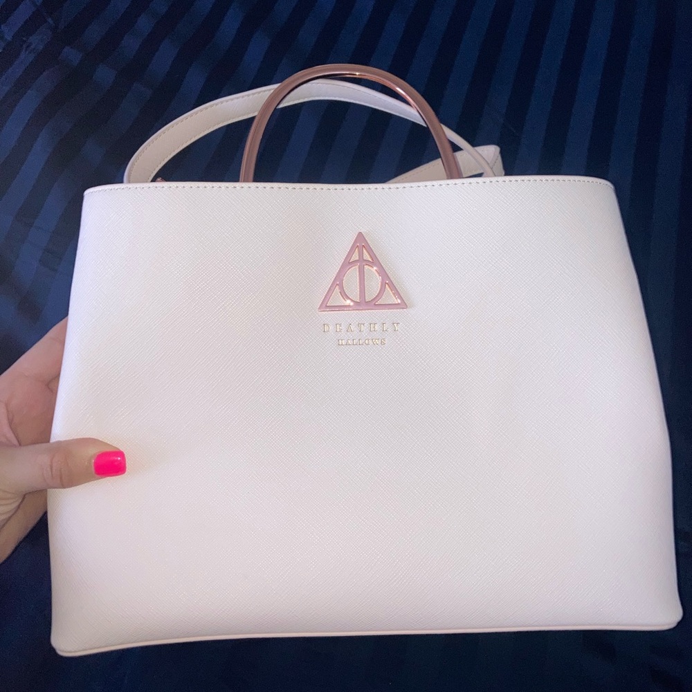 Loungefly Deathly Hallows Purse “baby pink with rose gold”